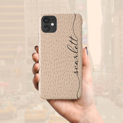 Personalized Name Calligraphy & Dots iPhone Case